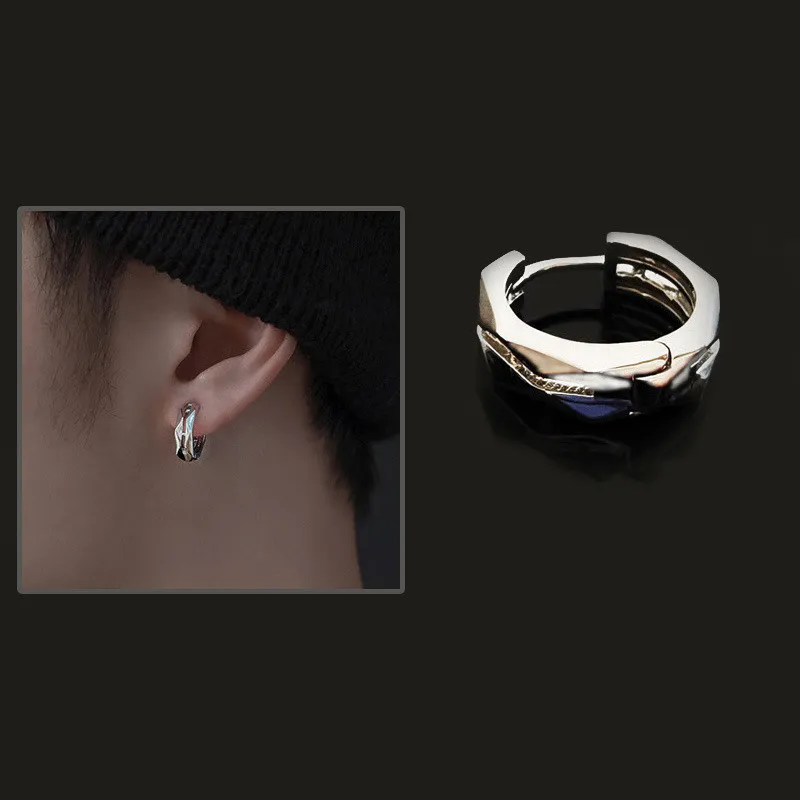 Men's Earrings Geometric Advanced Feeling Single - Grocery