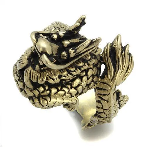 TK2458 - IP Antique Copper Stainless Steel Ring with Epoxy in Jet - Grocery