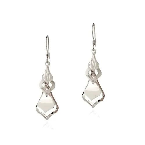 Sterling Silver Textured Spade Dangle Earrings - Grocery