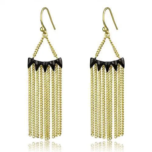 3W1206 - Gold+Ruthenium Brass Earrings with Top Grade Crystal in Clear - Grocery