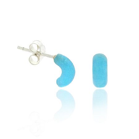 Sterling Silver Turquiose Half Hoop Children's Earrings - Grocery