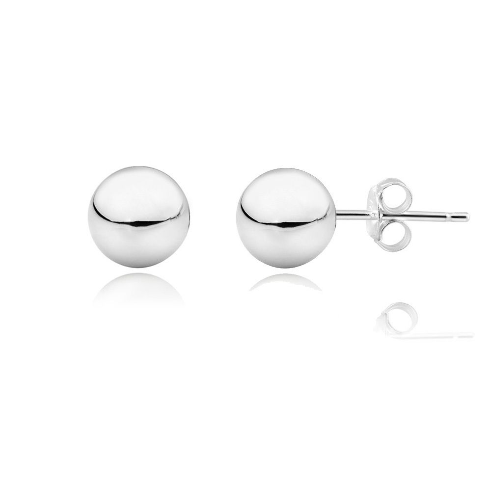 Sterling Silver 6mm Ball Stud Earrings - Grocery