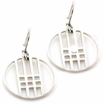 Sterling Silver Designed Round DangleEarrings - Grocery