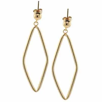 18K Gold over Sterling Silver Geometric Diamond Shaped Earrings - Grocery