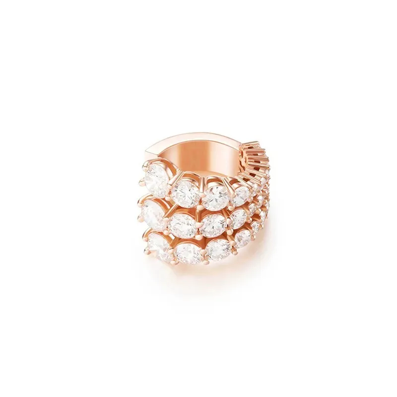 Simple Fashion Jewelry Temperament European And American Multi-layer Diamond-encrusted C Ear Ring - Grocery