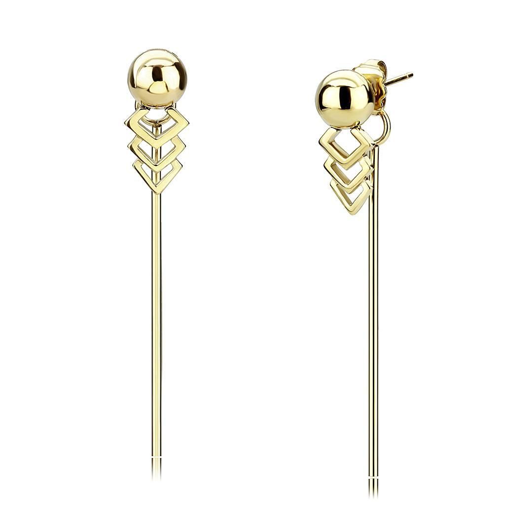 TK3650 - IP Gold(Ion Plating) Stainless Steel Earrings with No Stone - Grocery
