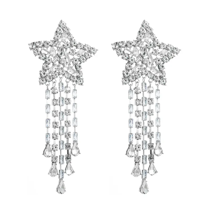 Fashion 925 Silver Needle Exaggerated Light Luxury Earrings - Grocery