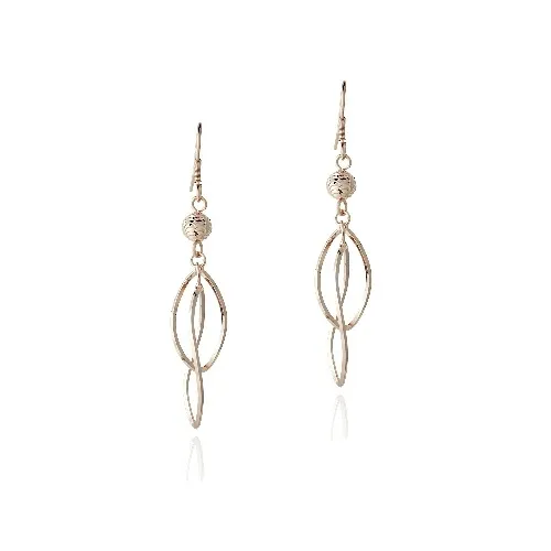 18K Rose Gold over Sterling Silver Twisted Spiral Dangle Earrings - Grocery