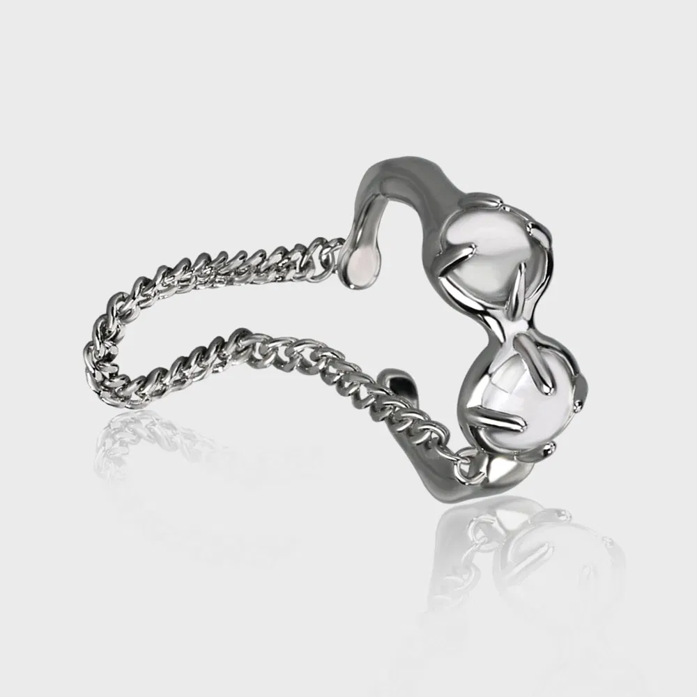Small Design, High-grade Inlaid Crystal Chain Ins Cool Wind Ring - Grocery