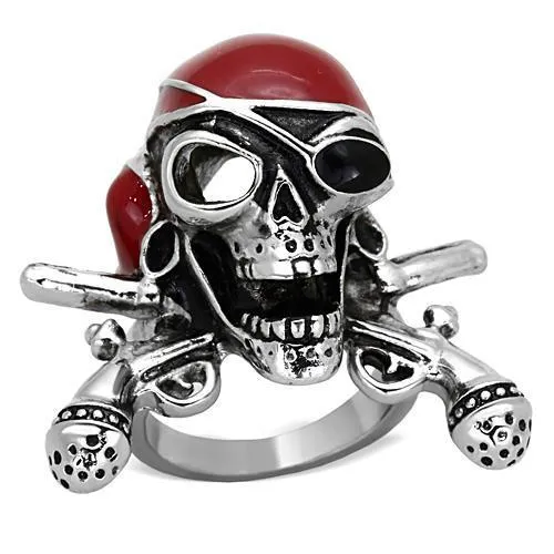 TK1374 - High polished (no plating) Stainless Steel Ring with Epoxy in Siam - Grocery