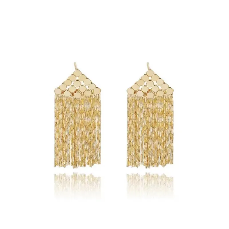 Light Luxury Small Simple Metal Tassel Earrings - Grocery