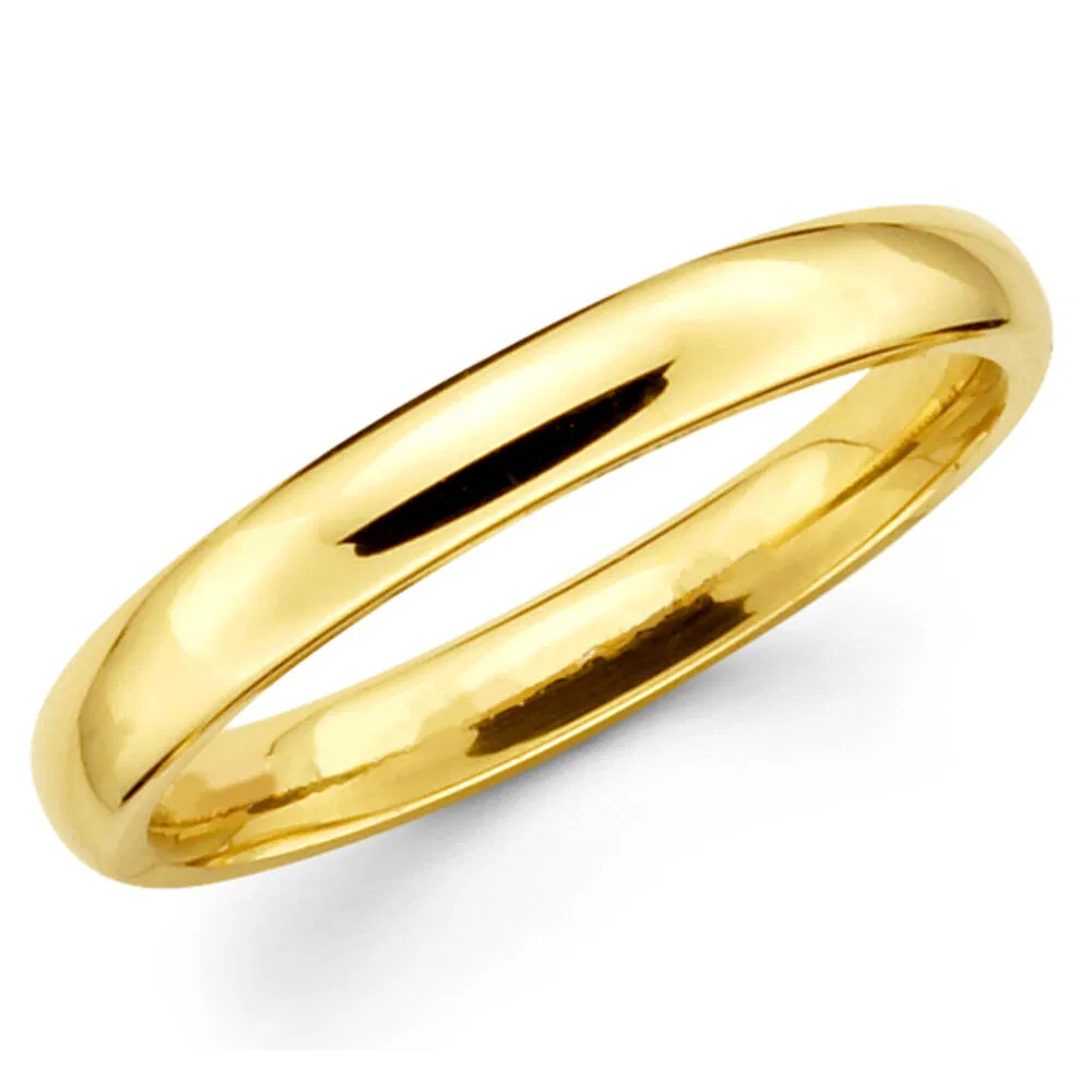 Gold Titanium Steel Circle Couple Ring - Grocery