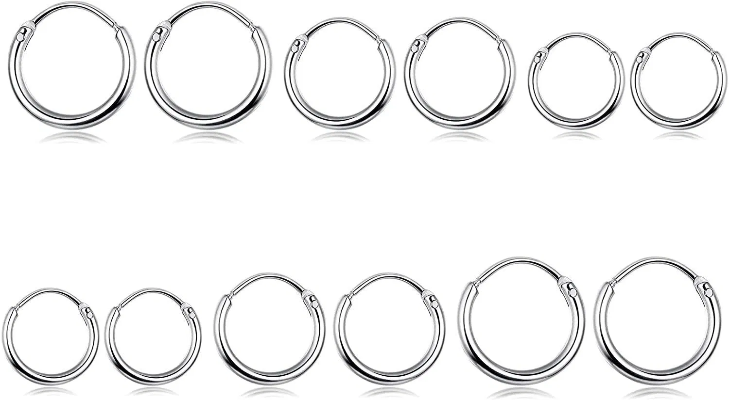 20G Small Endless Hoop Earrings for Women Men Sleeper Tiny Cartilage Helix Tragus Hoop Earrings Nose Ring - Grocery
