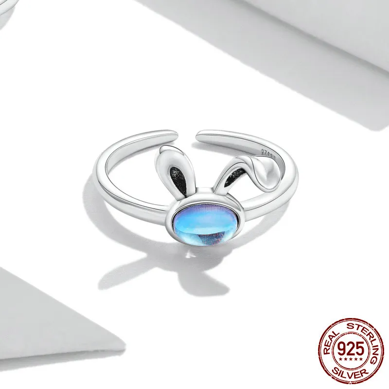 Women Moonstone Fashion All Match Rabbit Ring - Grocery
