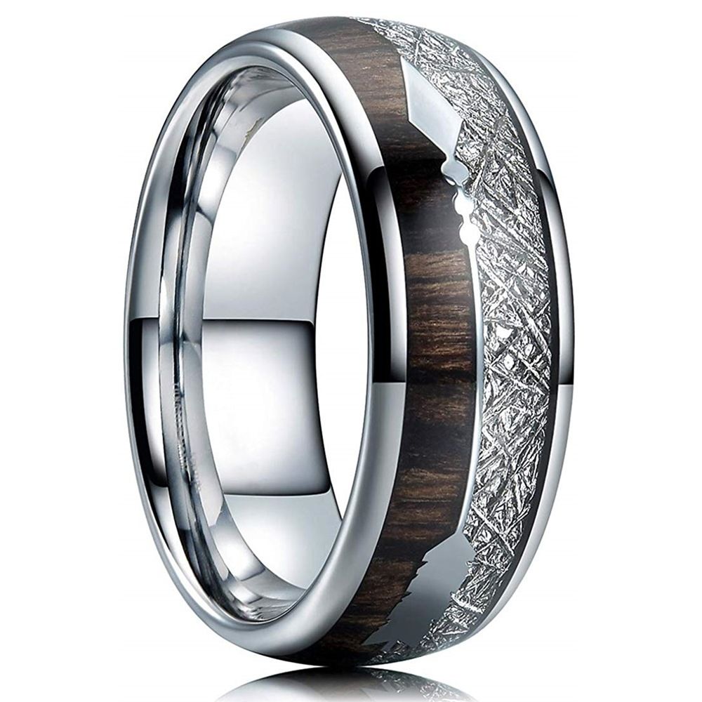 European And American Fashion Stainless Steel Wedding Ring Simple Rose Gold Meteorite Sand Surface Men's And Women's Ring - Grocery