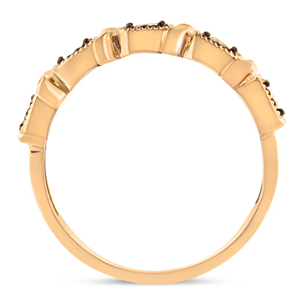 10K Rose Gold Flashed .925 Sterling Silver Miracle-Set Diamond 5-Stone Band Ring (1/4 Cttw, J-K Color, I1-I2 Clarity) - Grocery