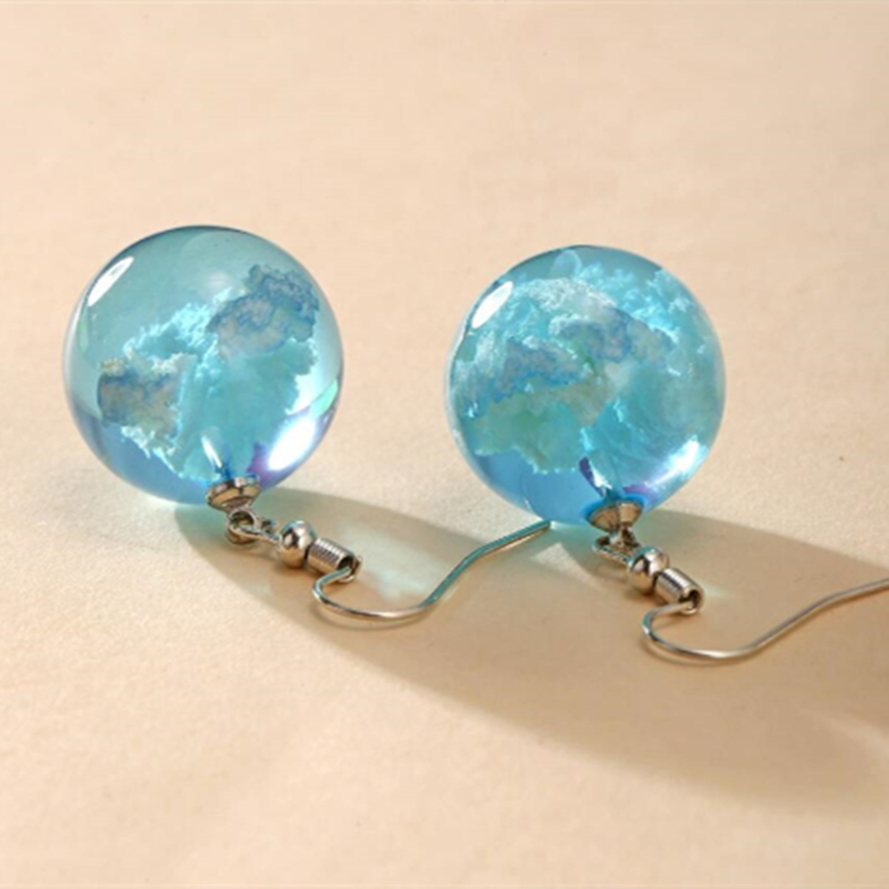 Cloud Ball Earrings Drop Temperament Gentle Resin Handmade Earrings - Grocery