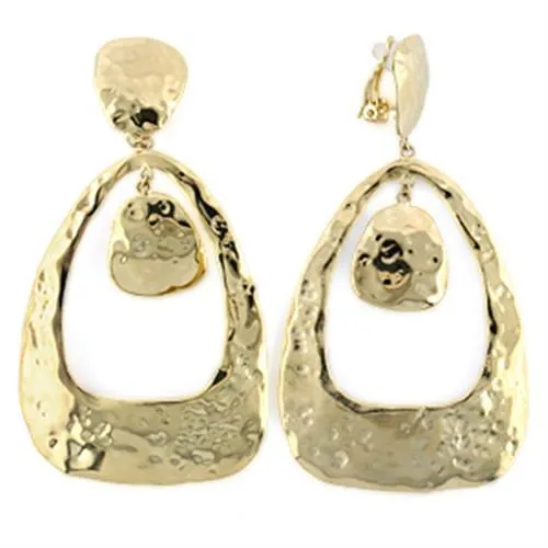 LO808 - Gold Brass Earrings with No Stone - Grocery