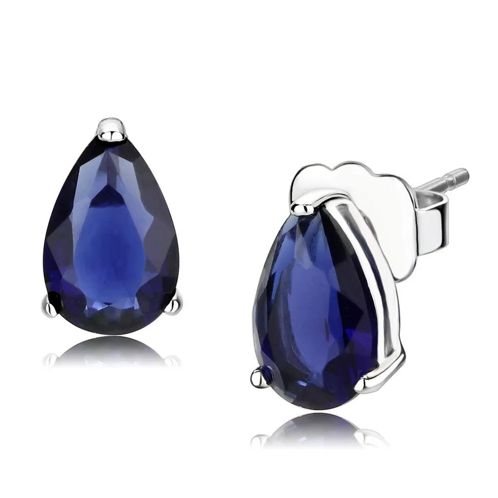 LO4672 - Rhodium 925 Sterling Silver Earrings with AAA Grade CZ in Clear - Grocery