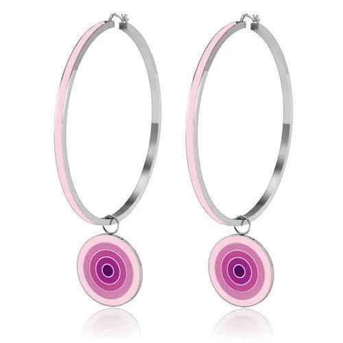 TK271 - High polished (no plating) Stainless Steel Earrings with No Stone - Grocery