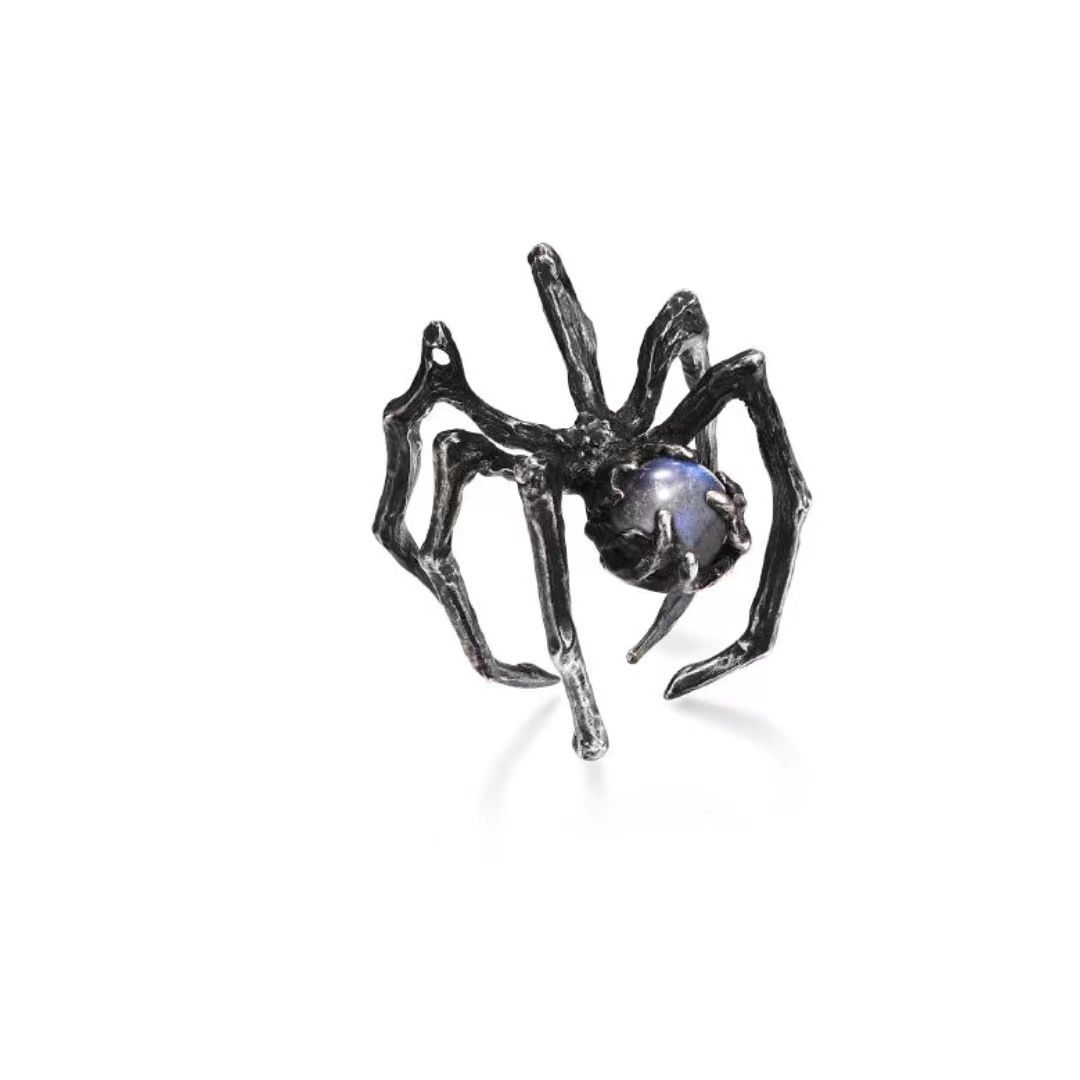 Crystal Ball Spider Dark Avant-Garde Moonstone Ring - Grocery