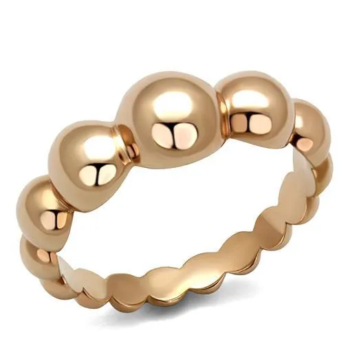 TK2967 - IP Rose Gold(Ion Plating) Stainless Steel Ring with No Stone - Grocery