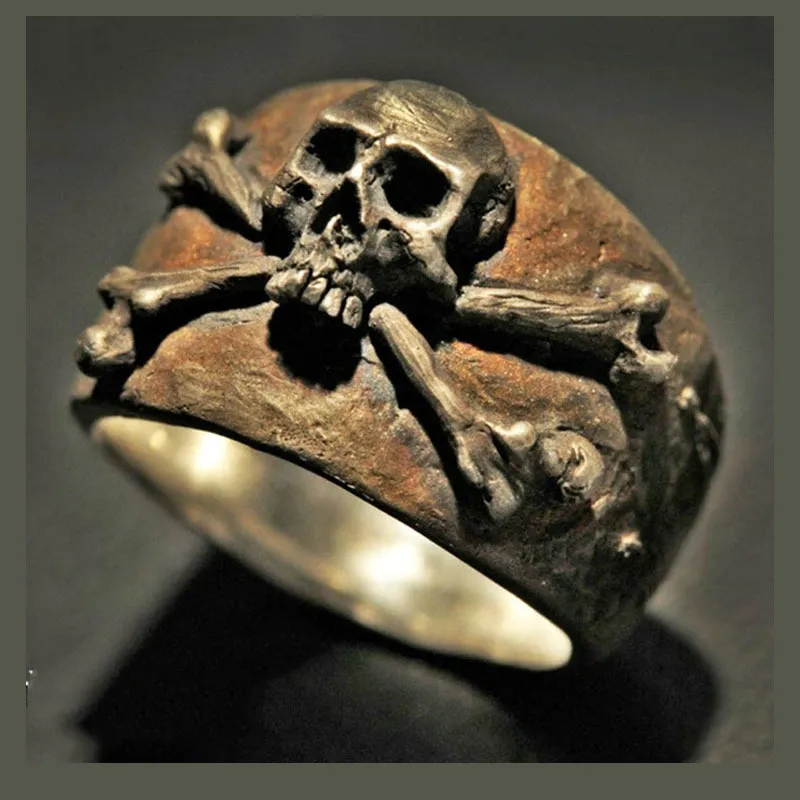 European And American Punk Retro Nostalgic Skull Personality Boy Ring - Grocery