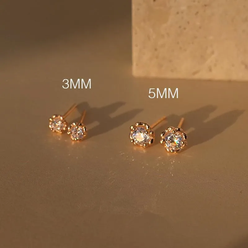 Flower Bud Small Drill Earrings Female 925 Sterling Silver Niche Design Temperament - Grocery