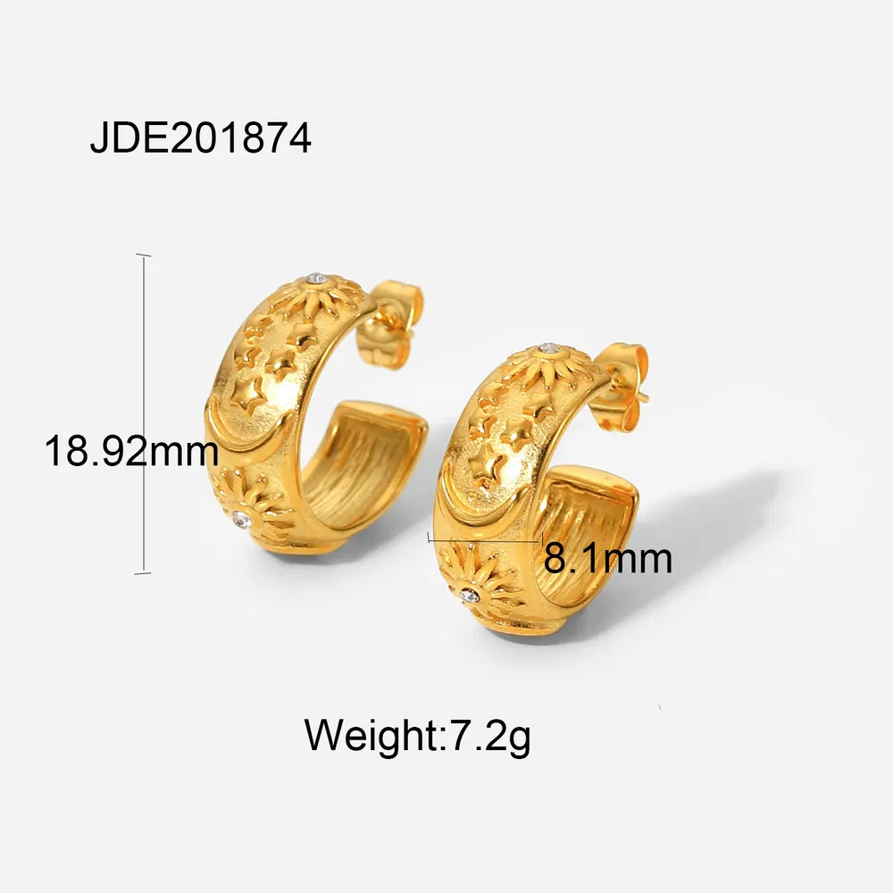 Women's Fashionable Diamond-set Stainless Steel Earrings - Grocery