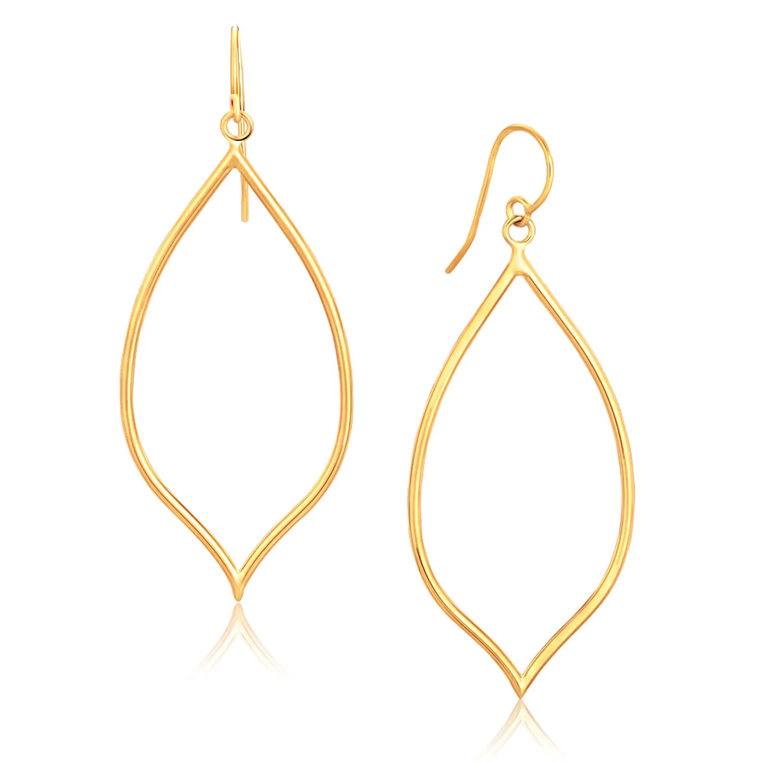 14k Yellow Gold Marquise Style Polished Earrings - Grocery
