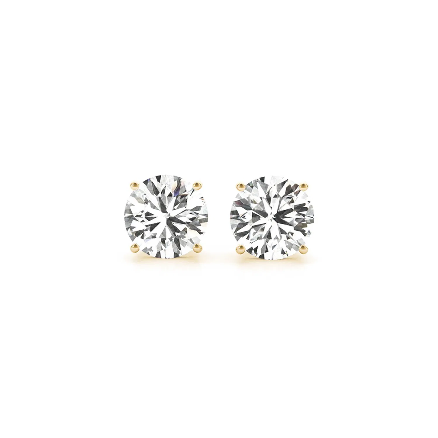 3 cttw Certified IGI Lab Grown Round Diamond Stud Earrings 14k Yellow Gold (G/VS2) - Grocery