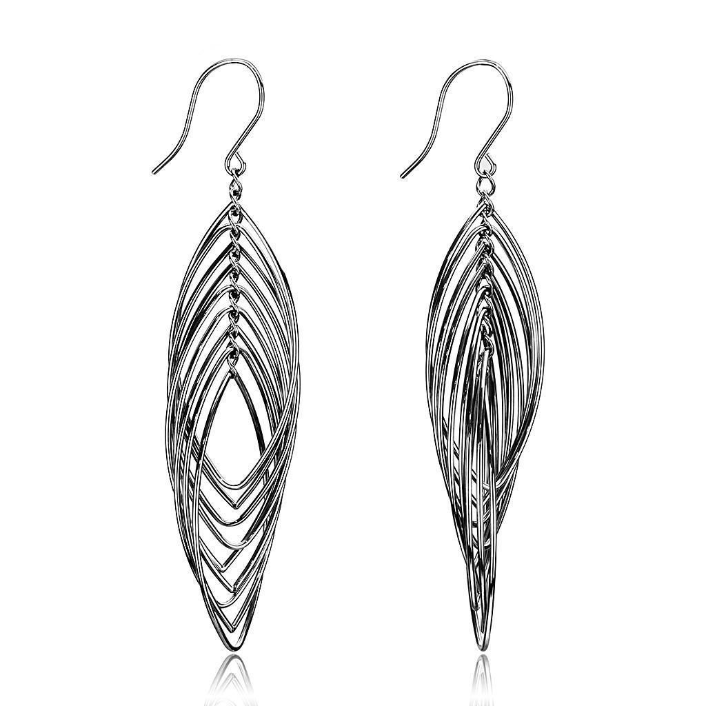 TK3500 - High polished (no plating) Stainless Steel Earrings with No Stone - Grocery