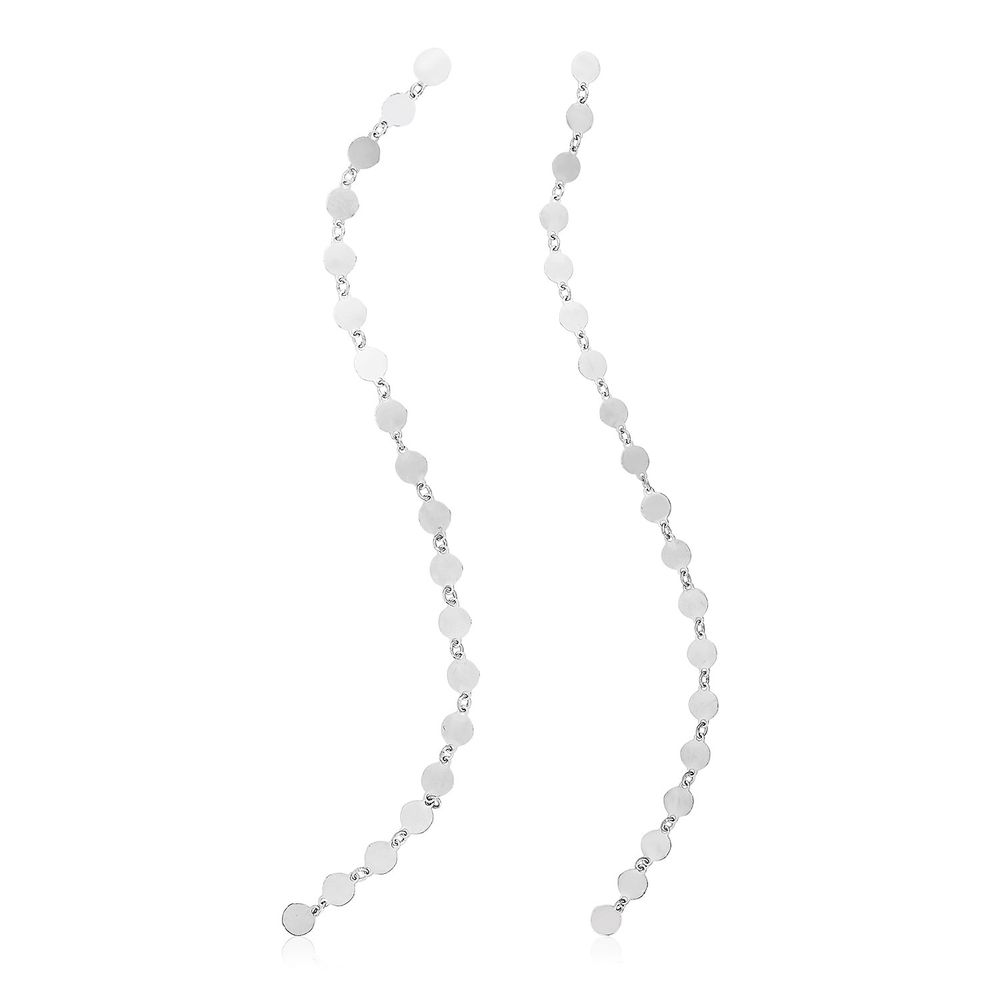 Sterling Silver Mirror Link Dangle Earrings - Grocery