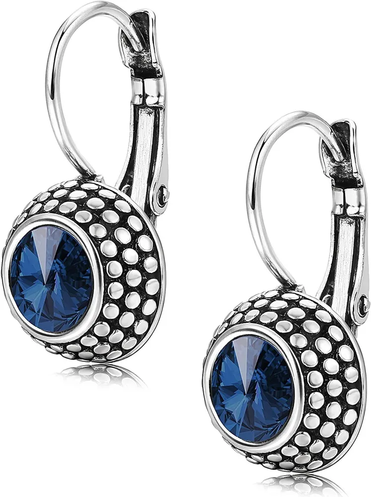 Crystals Dangle Earrings for Women Lever-Back Drop Statement Earrings; Crystals from Swarovski; Gift for Christmas - Grocery