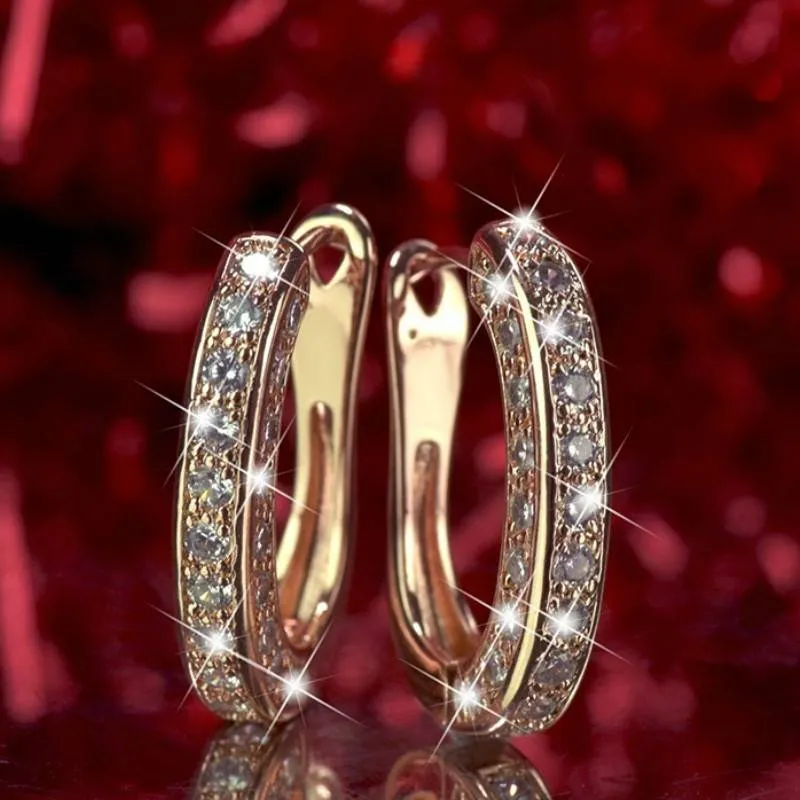 Three-sided Full Rhinestone Earrings - Grocery