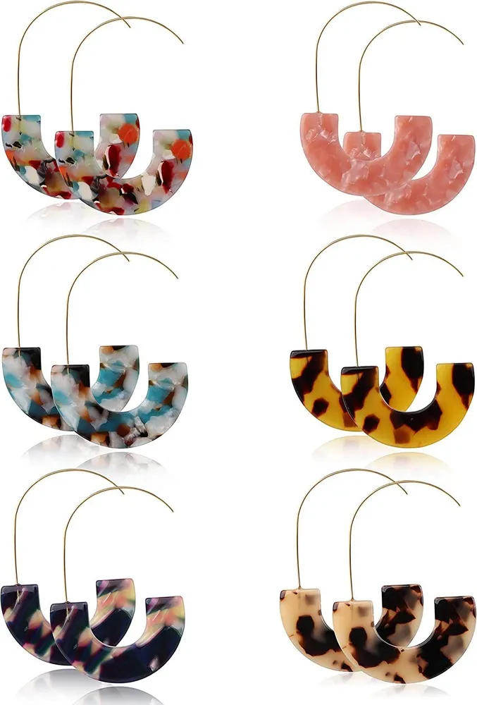 Acrylic Earrings for Women Girls Drop Dangle Resin Earrings Set - Grocery