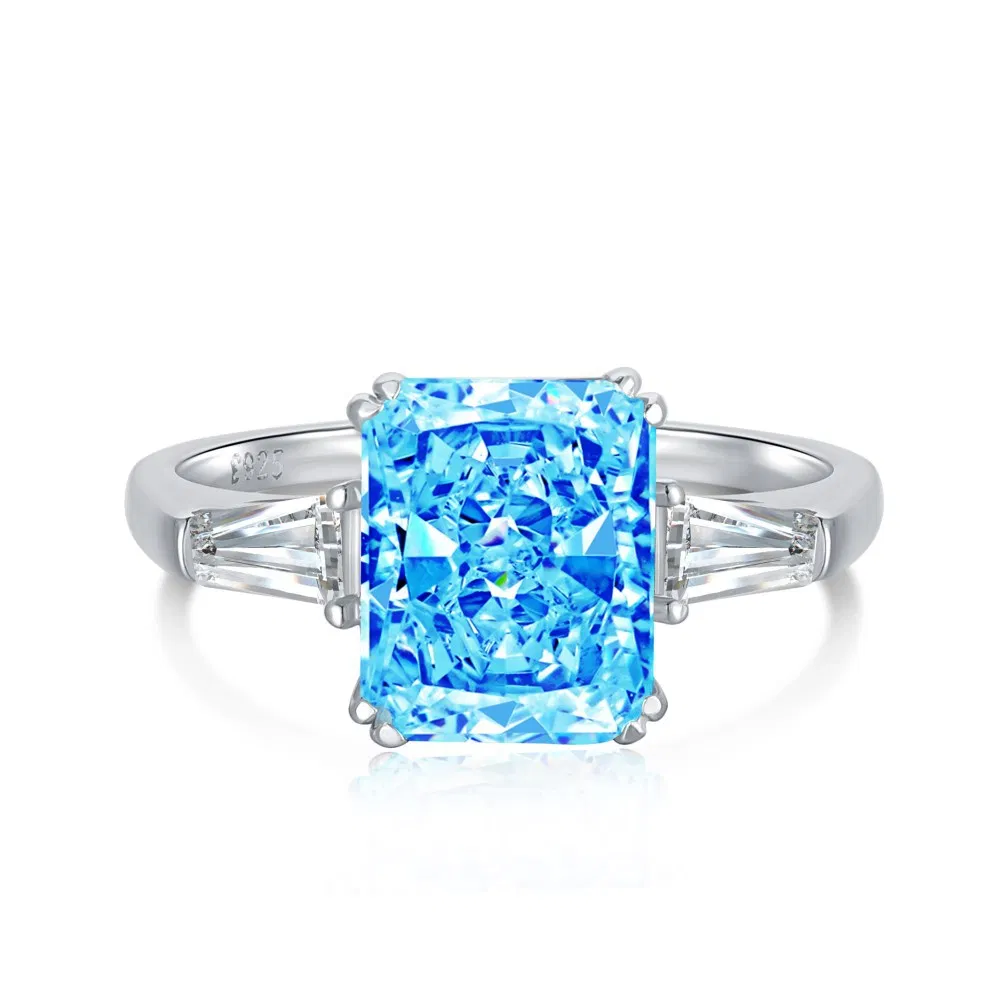 Sparkling Ice Cut Square Heart Snowflake Zircon Ring Color - Grocery