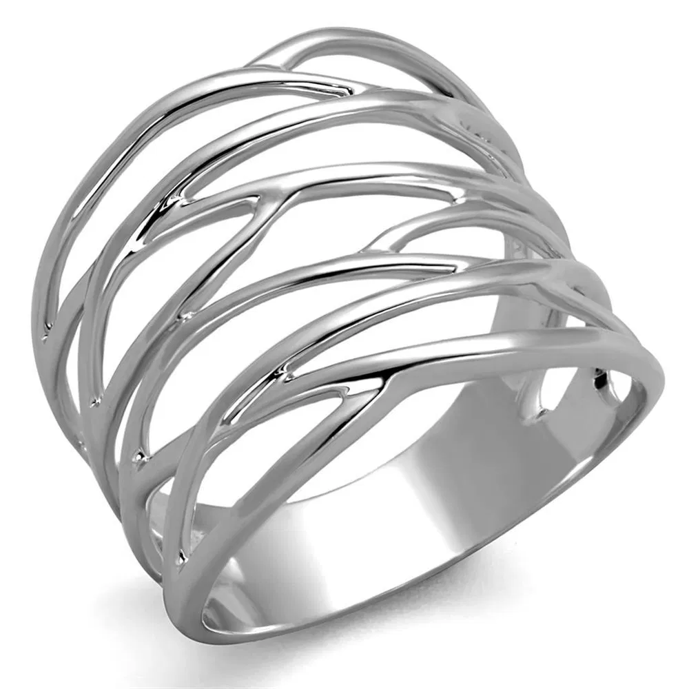 3W1065 - Rhodium Brass Ring with No Stone - Grocery