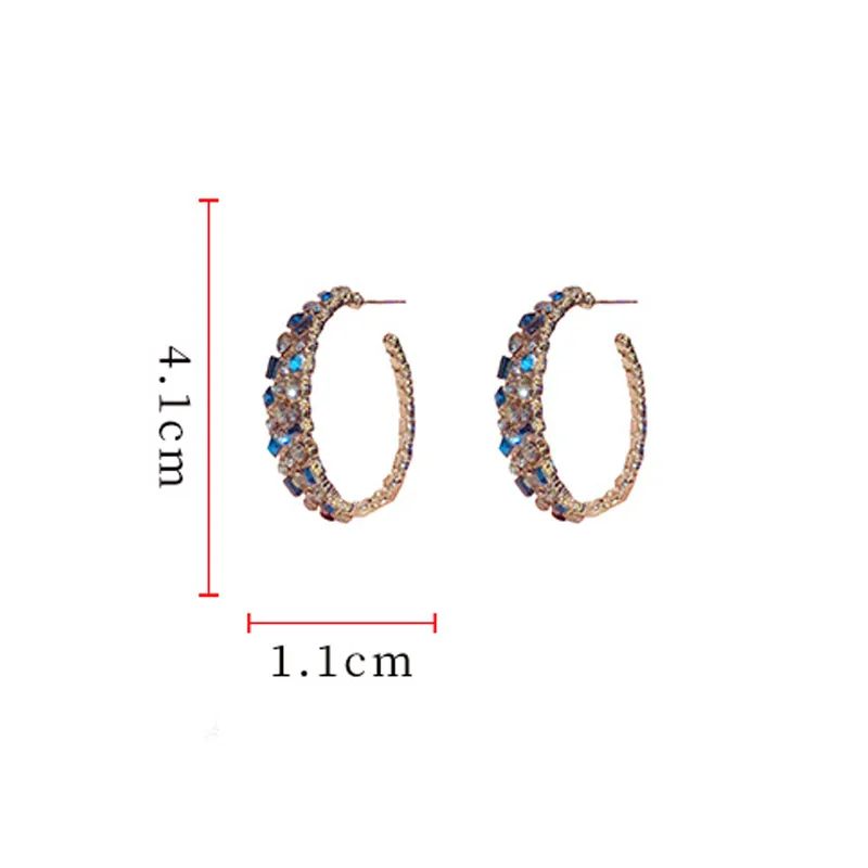 Fashion Retro Full Diamond Women's 925 Silver Needle Simple Cool Style High Quality Earrings - Grocery