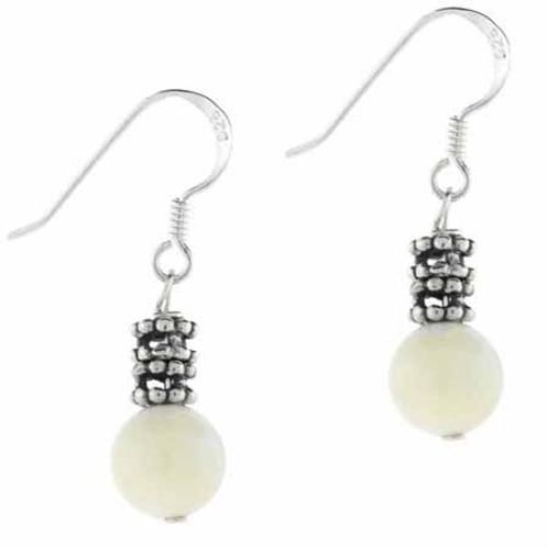 Sterling Silver White Mother of Pearl Dangle Earrings - Grocery