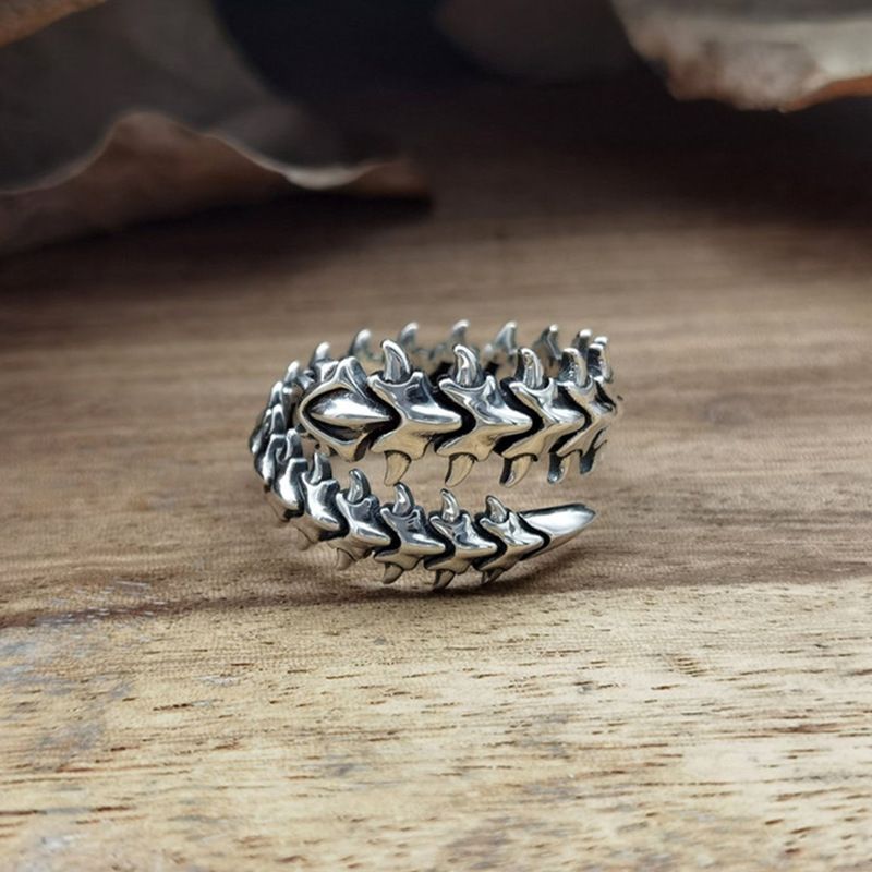 Punk Spine Skull Men's Ring - Grocery