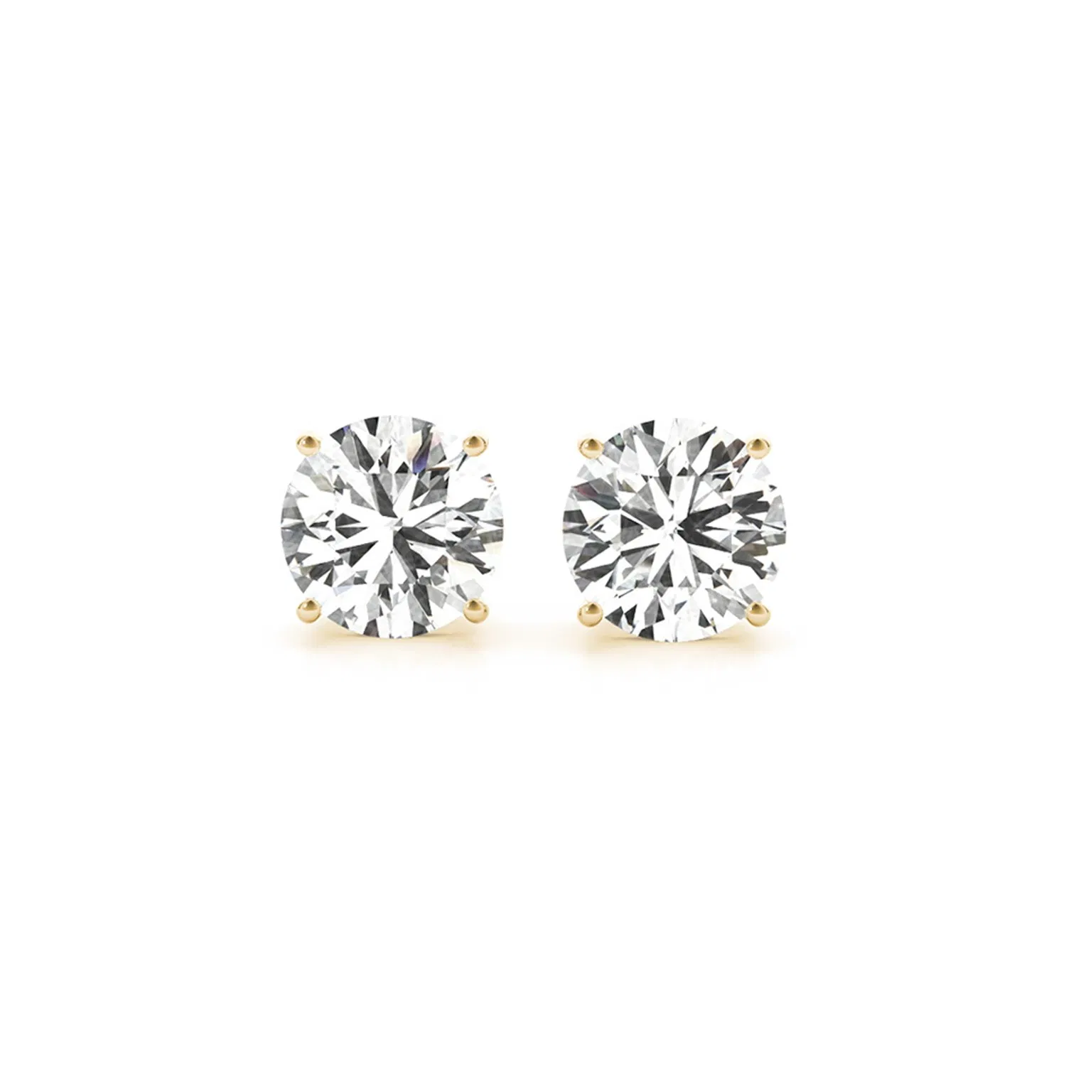 4 cttw Certified IGI Lab Grown Round Diamond Stud Earrings 14k Yellow Gold (G/VS2) - Grocery