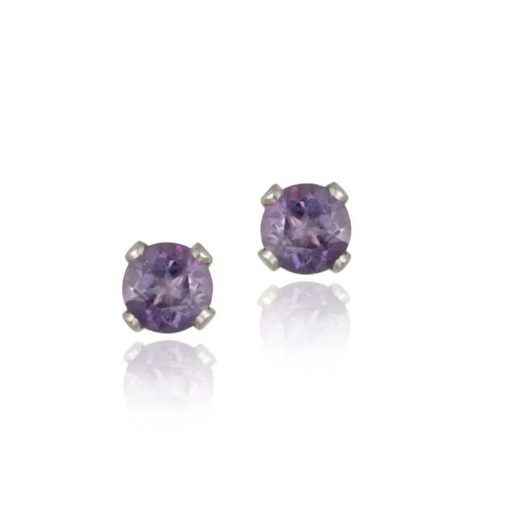 Sterling Silver 1/5ct Amethyst Stud Earrings, 3mm - Grocery