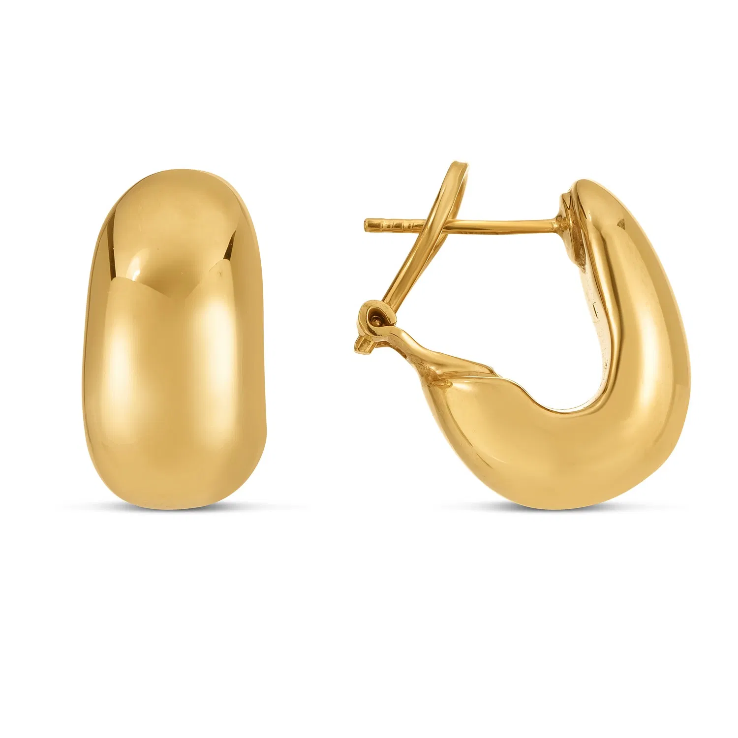 14k Yellow Gold Fancy Omega Hoops - Grocery