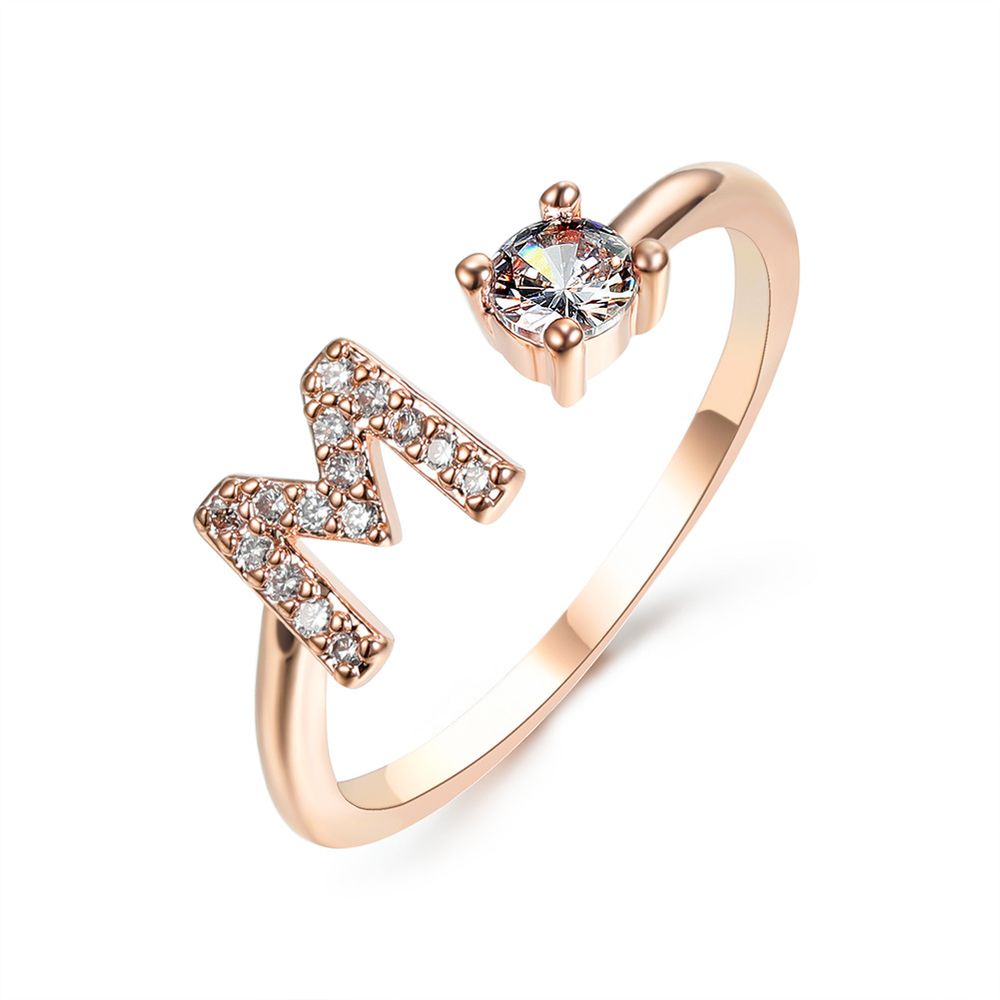 New Design Adjustable 26 Initial Letter Ring Fashion Jewelry For Women Simple Elegant Jewelry - Grocery