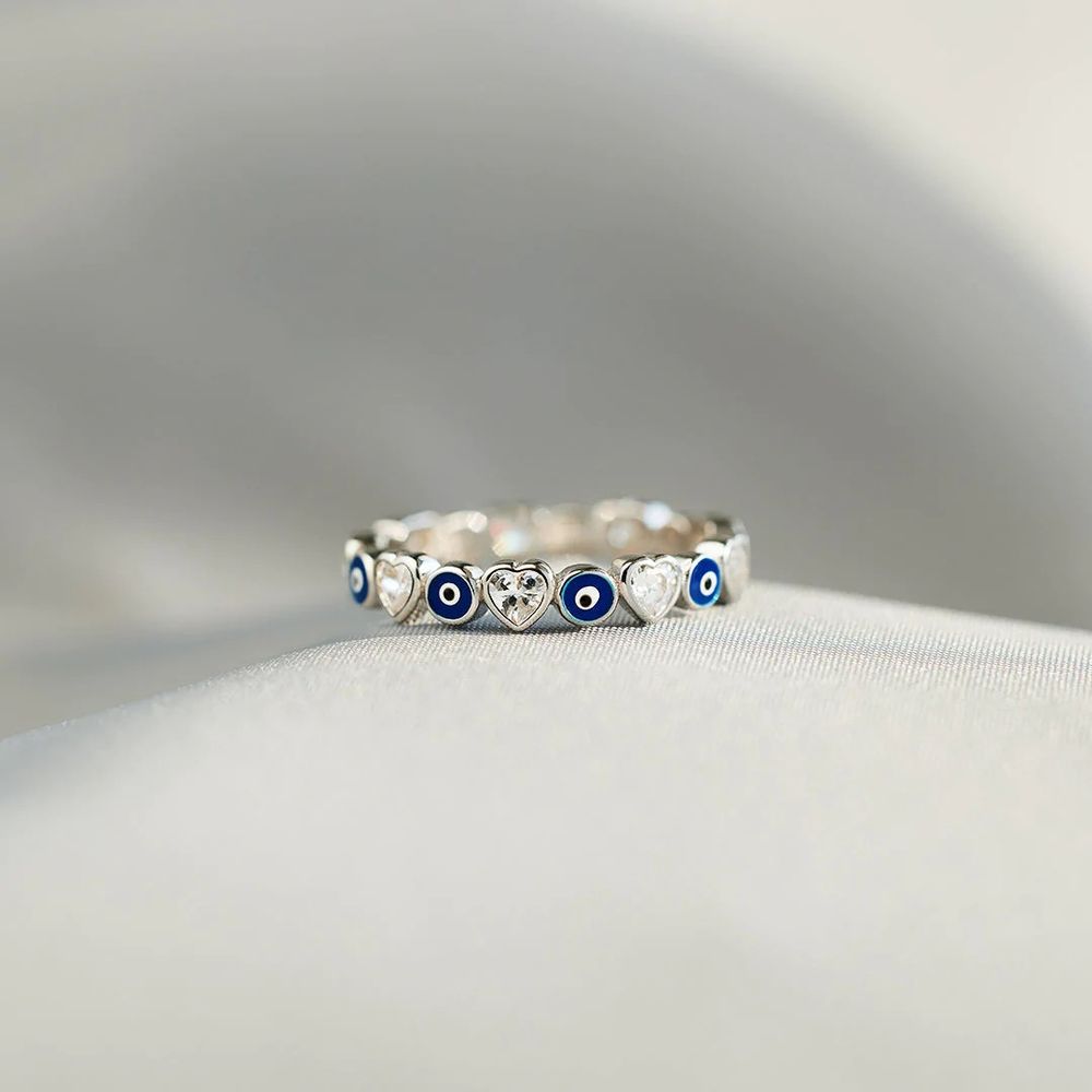 S925 Sterling Silver Love Zircon Ring - Grocery