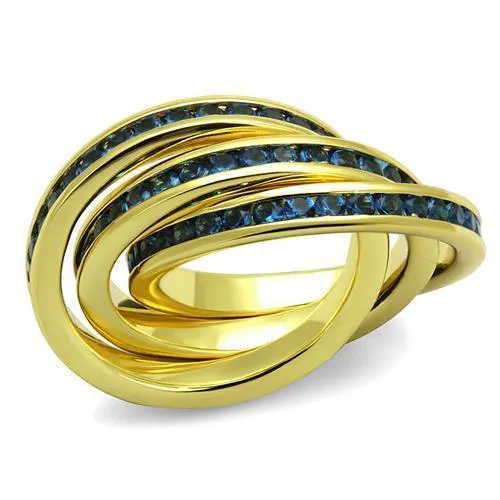 3W1329 - Gold Brass Ring with Synthetic Synthetic Glass in Montana - Grocery
