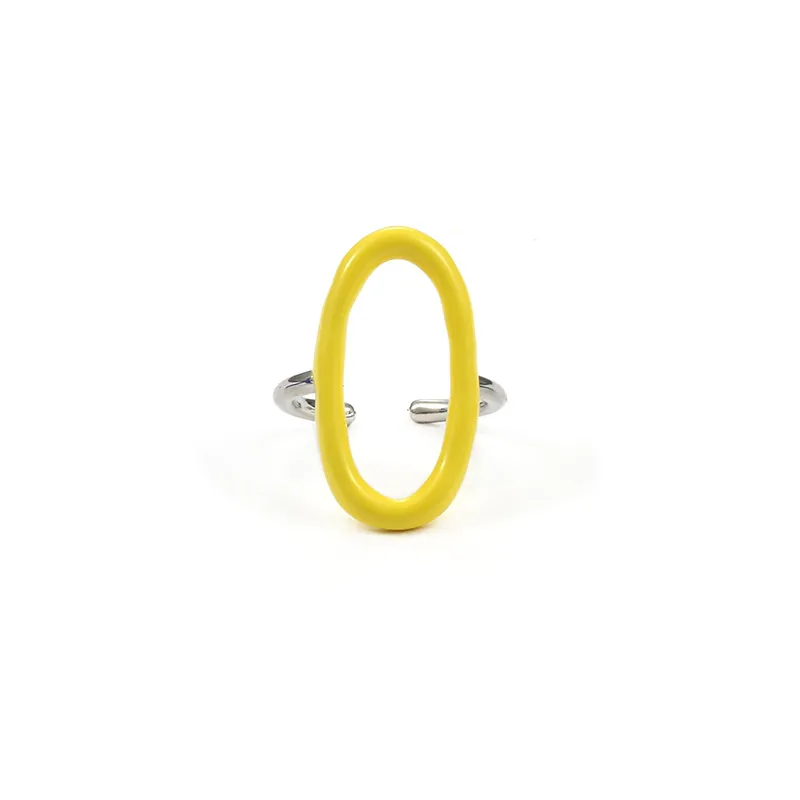 Women's Handmade Oil Solid Color Hollow Ring - Grocery