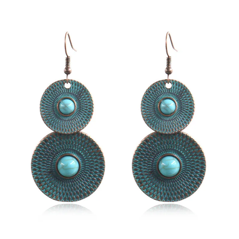 Vintage Double Layer Round Earrings - Grocery