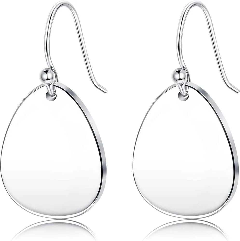 925 Sterling Dangle Earrings Simple White Gold Plating Drop Earrings for Women Minimalism Gift - Grocery